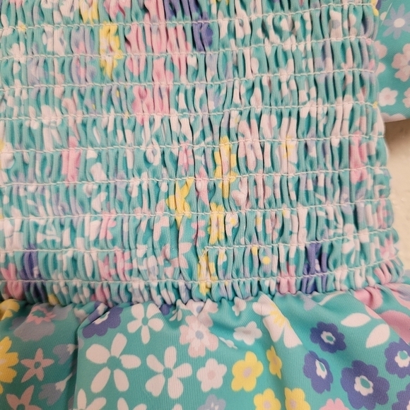 Tommy Bahama Smocked Blue Floral Swimsuit - Picture 4 of 4